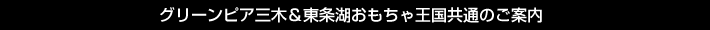 グリーンピア三木&東条湖おもちゃ王国共通のご案内